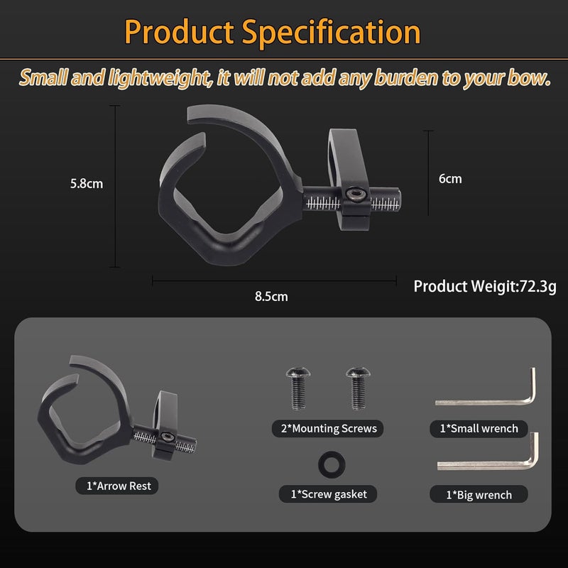 SP.G Archery Bowfishing Arrow Rest - Aluminum Alloy Arrows Rests Right and Left Hand for Compound Recurve Bow Fishing Accessories - Image 2
